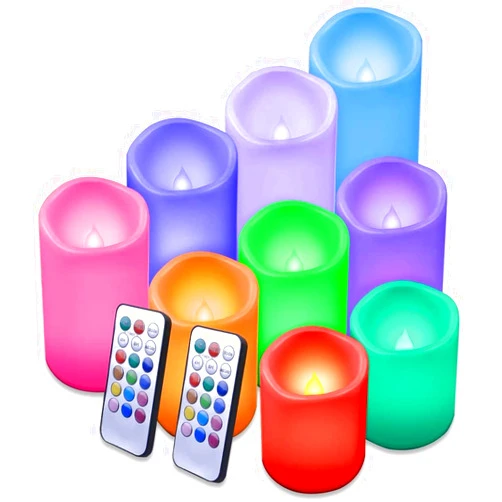 Enido Flameless Candles, Color Changing LED Candles Outdoor Candles Waterproof Candles(D: 3