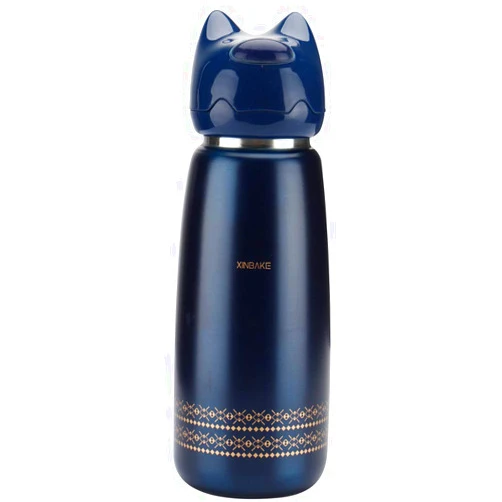 DIFFLIFE Cute Water Bottle For School, Vacuum Insulated Stainless Steel Thermos Mug，2019 New Cute Animals Insulation Bottle（Blue） (YUNDA)