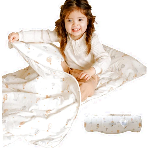 Bloomere Organic Toddler Nap Mat – 100% Cotton Kids Washable Sleeping Mat & Detachable Pillow – Sleeping Bag with Soft 1.5” Pad – Ideal Nap Mat for Daycare, Preschool, & Sleepovers