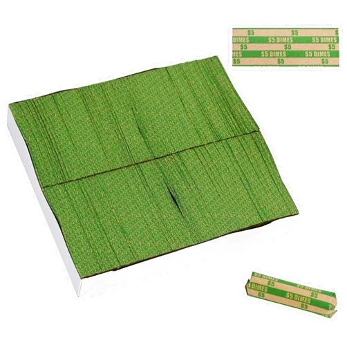 L LIKED Flat Striped Coin Wrappers,Dimes Coin Wrappers,Pack of 1000 PCS (Dimes)