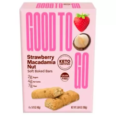 HEB Good to Go Strawberry Macadamia Nut Soft Baked Keto Snack Bars 4 count