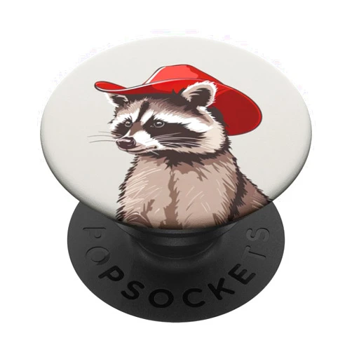 Cowboy Raccoon Cowgirl Yeehaw Country Music Cute Raccoon In Cowboy Hat Funny Western Raccoon Rodeo Howdy PopSockets Standard PopGrip