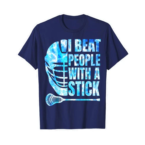 Lacrosse-Shirt Vintage Apparel Men Boys Youth Lacrosse-Shirt Lax I Beat People With A Stick Boys Youth Men T-Shirt