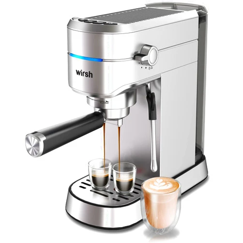 wirsh Espresso Machine,20 Bar Espresso Maker with Commercial Steamer for Latte and Cappuccino, Expresso Coffee Machine with 42 oz Removable Water Tank,Stainless Steel (Home Barista)