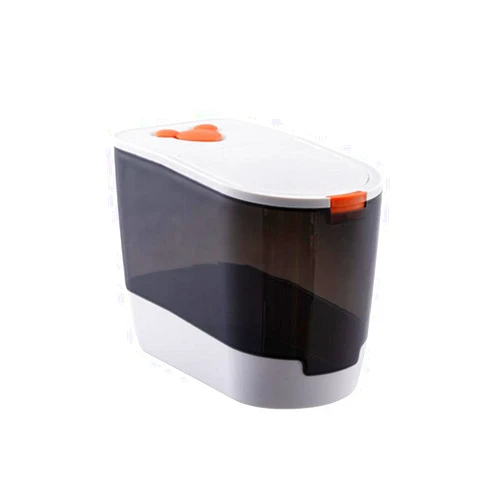 YISHUOYZBS Kitchen Press-Type Rice Bucket Large-Capacity Rice Tank Transparent Rice Box Household Sealed Rice Storage Bucket Whole Grain Dispenser Grain Storage Dispenser, for Millet, Mung Bean, Oat-Orange