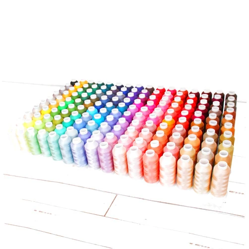 Threadart 160 Color 5000M Spools Polyester Embroidery Machine Thread Set All Color Sets Included | 5000M Spools 40wt | for Brother Babylock Janome Singer Pfaff Husqvarna Bernina Machines