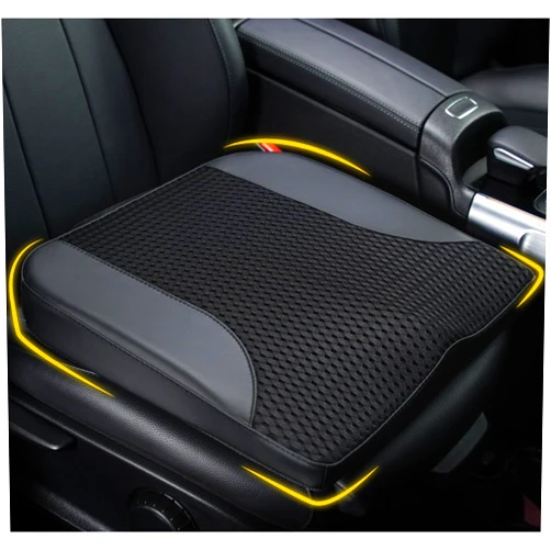Lofty Aim Car Seat Cushion: Comfortable Memory Foam Car Seat Cushion for Driving - for Sciatica-Tailobone Pain Relief - Seat Cushion for Car-Truck, Office, Wheelchair - Leather & 4D Mesh