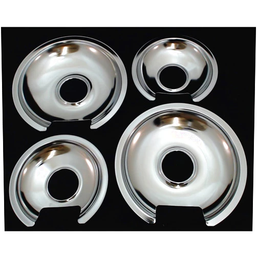 SRT Appliance Parts Chrome Burner Pans for General Electric, (2) WB32X10012 & (2) WB32X10013
