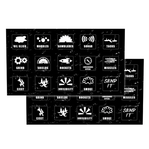 Smeyta Novelty Stickers for Car or Truck Unused Button,Car Decal Switch Labels Sticker,Control Dash Button Stickers,Car Interior Stickers and Decals(15 Patterns,2PC)