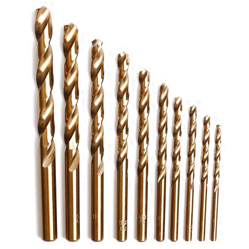 XIANFENGHU Cobalt Drill Bit Set 10PCS, M35 Jobber Length Twist Drill Bits Kit for Hard Metal, Cast Iron,Stainless Steel, Wood and Plastic, with Storage Case, （1/16