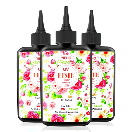 YIEHO 300g UV Resin Clear,Hard,Upgraded Crystal Clear Epoxy Resin Up Premixed UV Cure Resin for Craft Jewelry Making