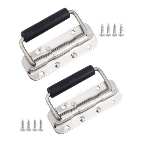 NRC&XRC 2Pcs 304 Stainless Steel Spring Handle Prop Box Tool Aluminum Box Handle Activity Handle Folding Industrial Handle(Size :122mm)