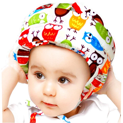IULONEE Baby Infant Toddler Helmet No Bump Safety Head Cushion Bumper Bonnet Adjustable Protective Cap Child Safety Headguard Hat for Running Walking Crawling Safety Helmet for Kid (Beige Owl)