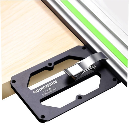 Goingmake Compact Guide Rail Square with Edge Support,Track Saw Square,Track Saw Rail Square Guide,90 Degree Right Angle Guide Compatible with Festool and Makita for Fast, Easy Square Cuts