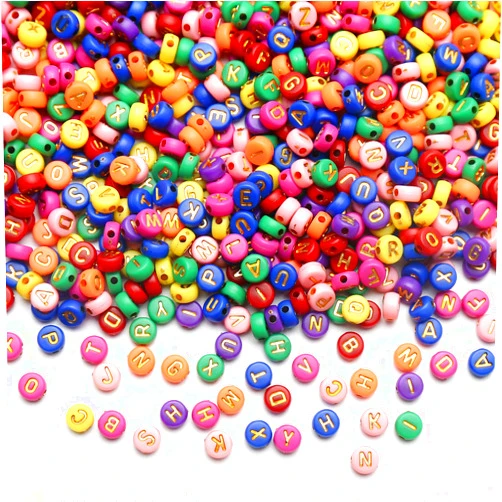 ToBeIT 1000Pcs Alphabet Letter Beads Gold Acrylic Beads Round Colour Plastic Beads for DIY Bracelet Necklace Craft Making(Purple-Gold