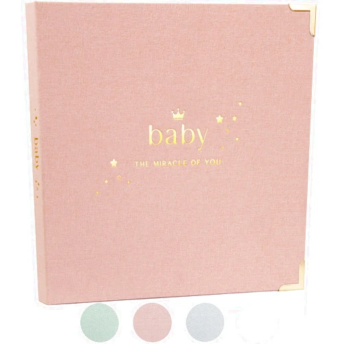 MINISENTIALS Baby Book Girls Keepsake - Baby Memory Book Girl Photo Album - Baby Books Gift for Baby Shower - Gender Reveal Gifts Girl for Expecting Mom - Newborn Keepsake Gifts for First Time New Mom Parents