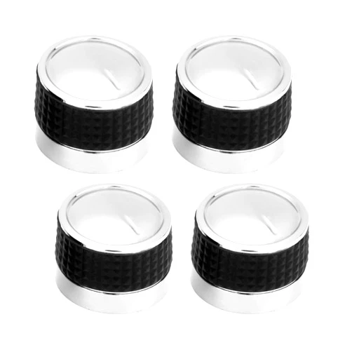 onlyfire Grill Control Knob, 4 Pack Gas Burner Replacement Knobs, Chrome Plated Plastic Gas Stove Burner Knobs Replacement for BBQ Gas Grills with D Shaped Valve Stem