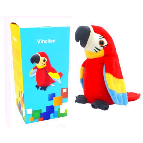 Vincilee Talking Parrot No Matter What You Say Will Repeat What You Say Funny Learning Good Helper Bring You Happiness Parrot Toys Speaking Parrot Multifunctional Electric Plush