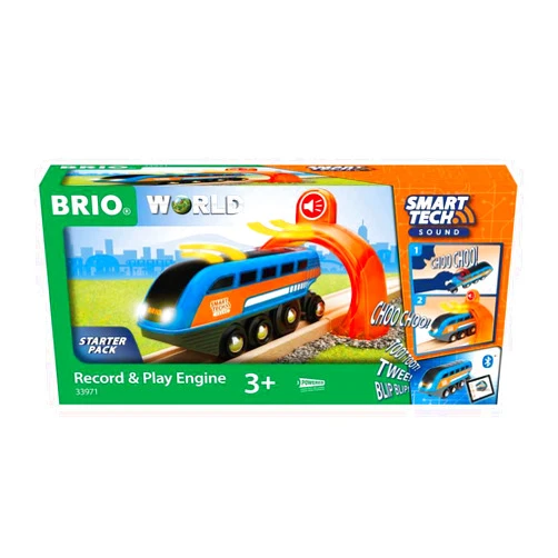 BRIO 33971 Smart Tech Sound Record & Play Engine - Interactive Wooden Toy Train for Kids | Perfect for Age 3 and Up | Enhances Motor Skills