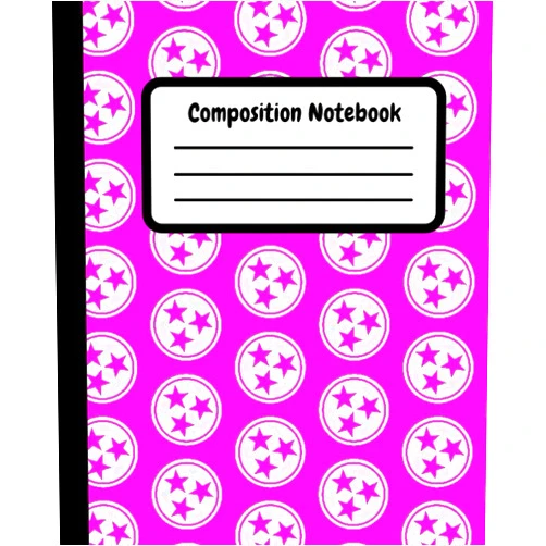 BMI Solutions Tennessee Flag Composition Notebook: State Flag Tristar Pink Pattern - 7.5