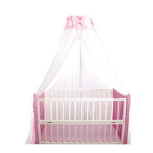 CdyBox Breathable Crib Netting Bed Curtains Canopy for Kids Mosquito Net Bedroom Decor (Pink, Mosquito net)
