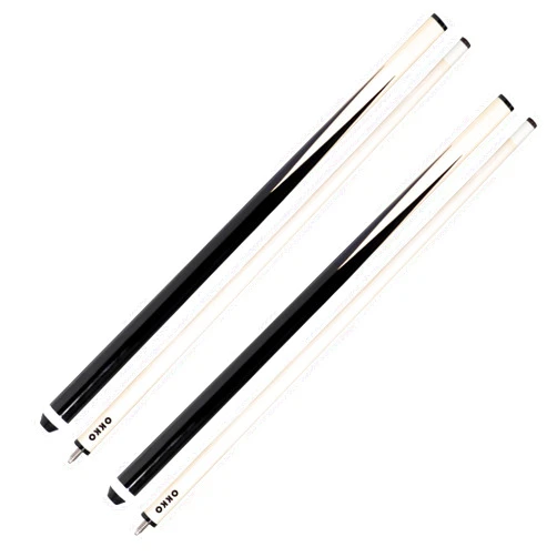 OKKO Pool Billiard House Bar Cue Sticks 57”, Glue-On 13 mm Tip, No Wrap, Pack of 2