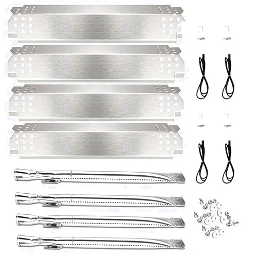 Utheer Grill Replacement Parts for Home Depot Nexgrill 4 Burner 720-0830H, 720-0830D, 720-0783E, 720-0830A Gas Grill, Included 4 Grill Burner Tube, 4 Heat Plates Shield Tent, 4 Ignitors