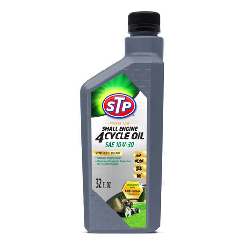 STP Premium Small Engine 4 Cycle Oil Formula, SAE10W-30 Small Engine Oil Engine Care Formula Reduces Wear for Lawnmower, Push Mower, Tractor, 32 Oz, STP