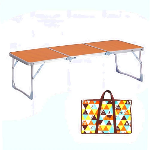 LJMBOEN Folding Camping Table,Portable Picnic Table Foldable Lightweight Outdoor Aluminum Legs,3 Fold Beach Table Carrying Handle for Beach Party Picnic Beach Home Office Cooking