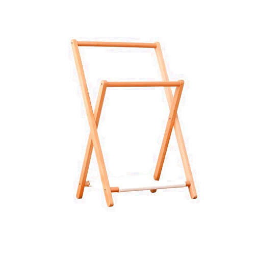 LYMOUYEE Double Rod Garment Storage Rack for bedroom、Livingroom、kids room - Dress up Storage for toys,pets,kids-Folding Beech Wood Baby Clothes Rack - Clothes Storage Rack Organizer (log)