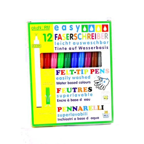 ökoNORM (Oekonorm) Easy Felt Tip Pen Set, 2mm 12 Colours, One Size, Varied