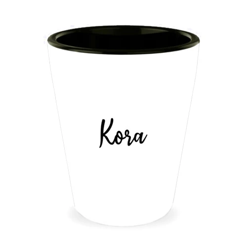 Generic Kora Shot Glass Personalized Custom Name for Kora Girls Women Her Wedding Favors Bridesmaid Birthday 1.5oz Ceramic