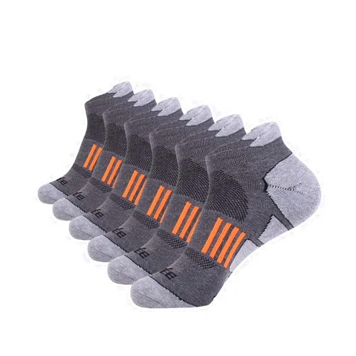 JOYNÉE Men's 6 Pack Athletic No Show Performance Comfort Cushioned Low Cut Running Tab Socks,Black,Sock Size:10-13
