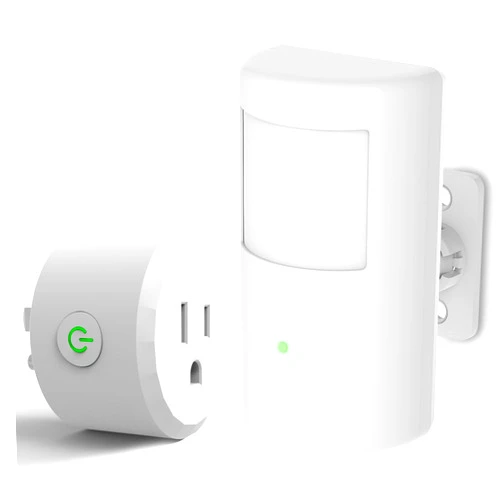 ASOFTY Motion Sensor Switch with Outlet, ASOFTY PIR Wireless Motion Sensor Plug with Light Sensor, Adjustable Sensitivity, IP54 Waterproof, Auto Activated Lights and Devices for Indoor/Outdoor