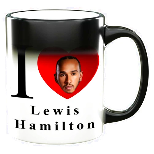Generic I Heart Lewis Hamilton Formula1 I Love Formula 1 Magic Mug Color Changing Mug Magic Heat Changing Coffee Mug - Funny Cup, for Office and Home Use 11 Oz