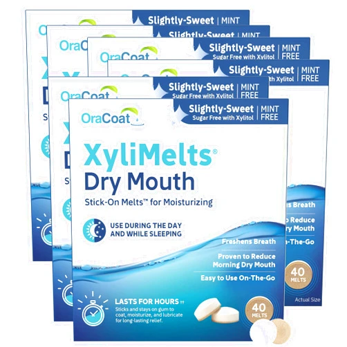 Oracoat Xylimelts Oral adhering Discs, Slightly Sweet, 40 Count (Pack of 6)