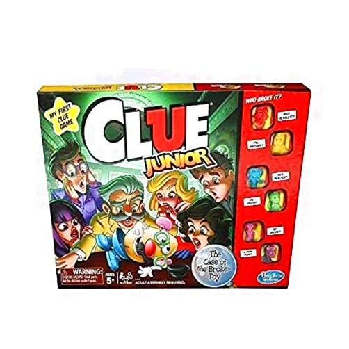 Hasbro Gaming Clue Junior Board Game for Kids Ages 5 and Up, Case of The Broken Toy, Classic Mystery Game for 2-6 Players