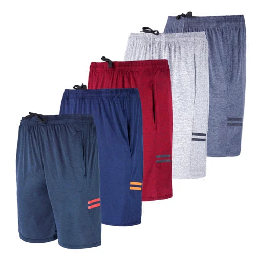 Real Essentials 5 Pack: Men's Dry-Fit Sweat Resistant Active Athletic Performance Shorts