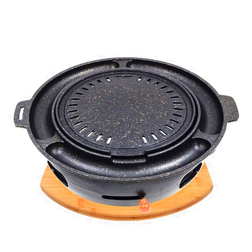 Guoguocy BBQ Barbeque Barbecue Grill,Korean Smoke-Free Household Charcoal Grill,Maifan Stone Baking Dish,Indoor and Outdoor,2 Styles (Color : A)
