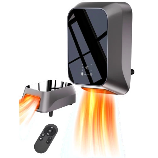 Uthfy 2 in 1 Wall Mounted Space Heater With Towel Rack - 1500W Electric Ceramic Heater for Indoor Use, Bathroom, Room, Bedroom - Energy Efficient With Adjustable Thermostat, Remote, 24H Timer