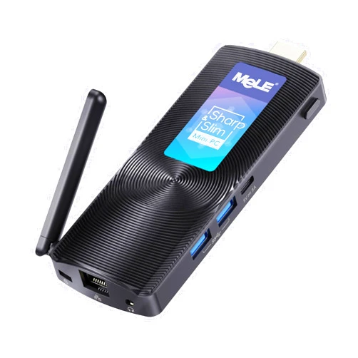 MeLE PCG02 Fanless Mini PC Stick, Celeron J4125 8GB 128GB Micro Desktop Computer, Support Auto Power on, Wi-Fi5 Gigabit Ethernet, BT4.2 on Business, Office, Industrial, IoT, Home
