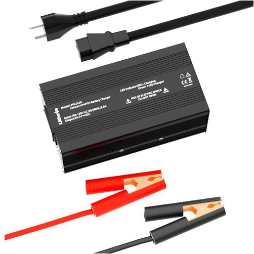 Lithova 29.2V 20A LiFePO4 Charger with LED Indicators, 4 Safety Protections, Support Fast Charging and 0V Charging Function