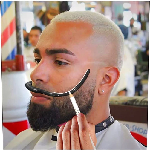 Wentoma Beard Shaping Tool - Beard Shaping Template Barber Pencil Set, Beard Shaper, Beard Guide, Beard Outline Stencil, Premium Quality Grooming Kit, Perfect for Styling and Edging (Black)