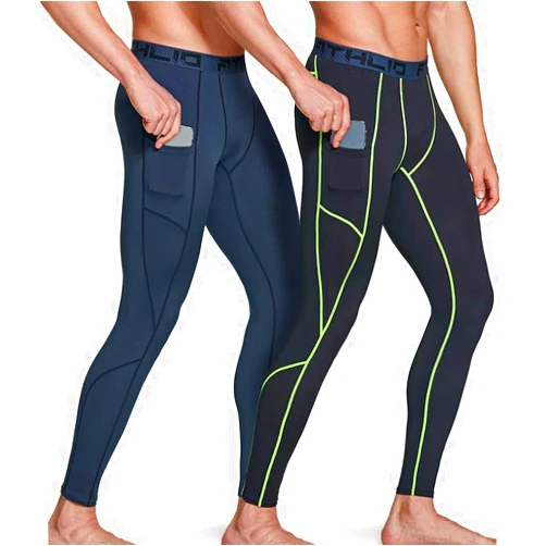 ATHLIO 2 or 3 Pack Men's Compression Pants Running Tights Workout Leggings, Cool Dry Technical Sports Baselayer