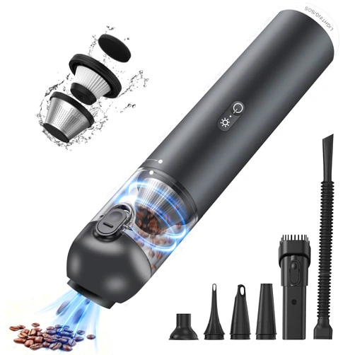 GNOWE Car Vacuum Portable Cordless Handheld Vacuum Cleaner with 15000Pa High Power, 6 in 1 Portable Vacuum for Car, Small Vacuum Cleaner Hand Held Vacuum for Car and Home