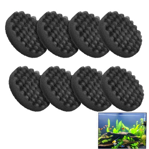 Swess FX4 Filter Media Compatible with Fluval FX4/FX5, 8 Pack Canister Foam & FX6 Carbon Filter Pads Replacement, Aquarium Filter Accessories 6.69 x 6.69 x 1.57 Inch, Black