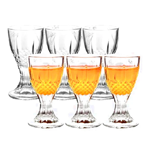 RYUHYF Mini goblets,Shot Glasses,set of 6, small glasses, white wine glasses, tequila glasses, crystal glasses (Mini goblets (0.5 oz))