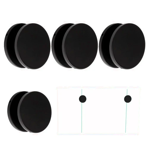 LukLoy Marine Grade SS316 Round Glass to Glass Clamp Glass Railing Bracket Clip for Securing Glass Railing Glass Pool Fence Balustrade Windproof (Round, Matte Black, 4)