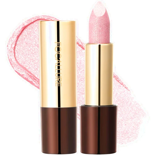 FOCALLURE Glisten Opal Shine Lipstick, High Impact Lip Color, Moisturizing Tinted Lip Balm, Lightweight & Hydrating Formula for Lip Care, SOUR SUGAR