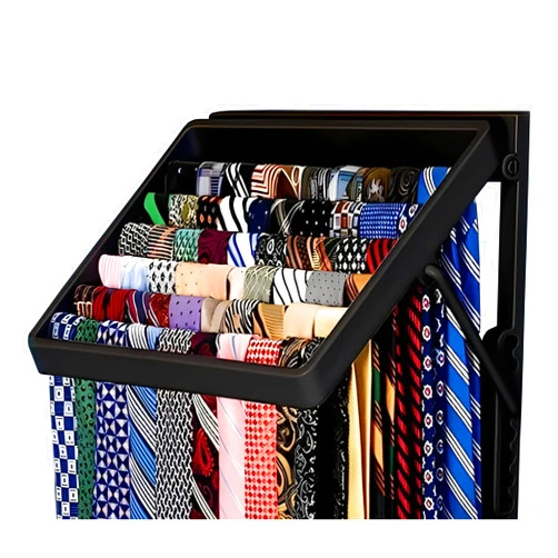 TieMaster Tie and Scarf Organizer, Battery-Free Organizer, Holds 60 Ties and Scarves, Easy Installation, Sleek Design, Preserve the Quality of Delicate Scarves and Ties